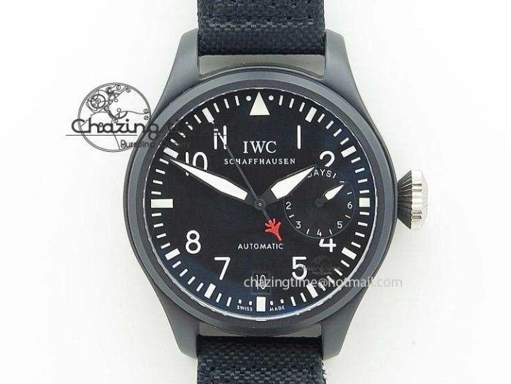 MIROTIME 0710 BestValue Mark XVIII IW328101 Black Ceramic M+F 1:1 Best Edition Blue Dial on Blue Nylon Strap A 7058